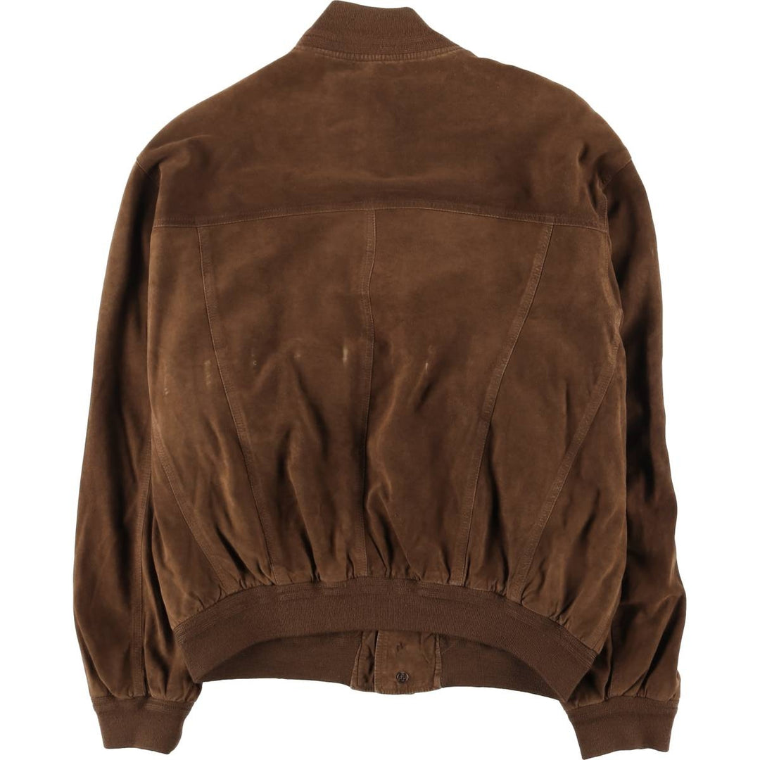Balster Jacket, Suede Leather Blouson, Made in Italy, Men's XL genuine leather brown type Vintage Second Hand