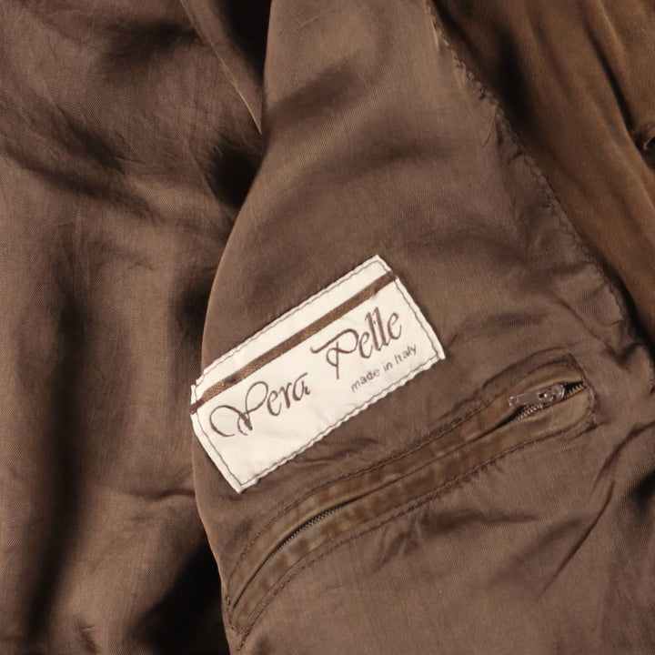 Balster Jacket, Suede Leather Blouson, Made in Italy, Men's XL genuine leather brown type Vintage Second Hand