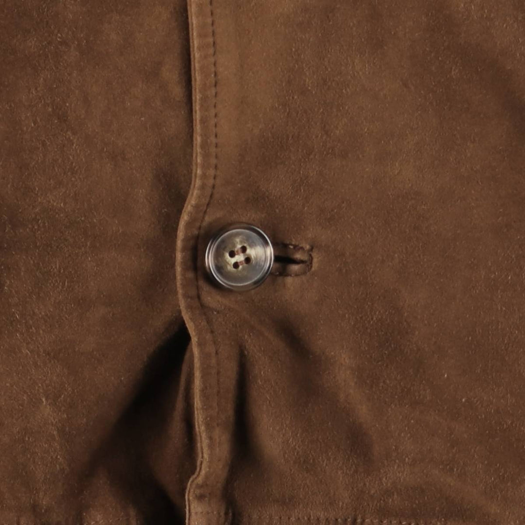 Balster Jacket, Suede Leather Blouson, Made in Italy, Men's XL genuine leather brown type Vintage Second Hand