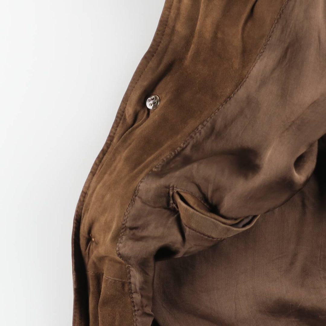 Balster Jacket, Suede Leather Blouson, Made in Italy, Men's XL genuine leather brown type Vintage Second Hand