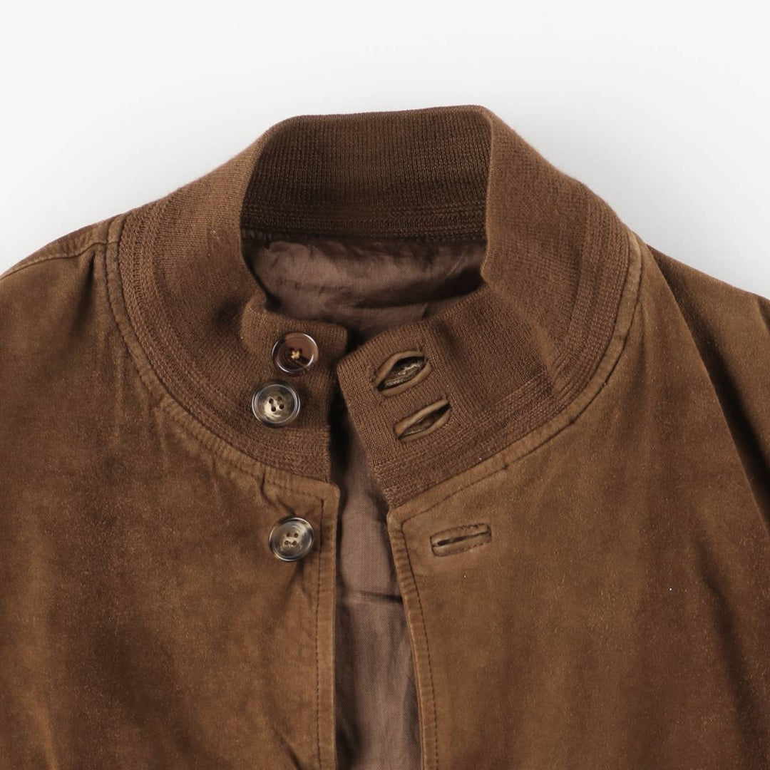 Balster Jacket, Suede Leather Blouson, Made in Italy, Men's XL genuine leather brown type Vintage Second Hand