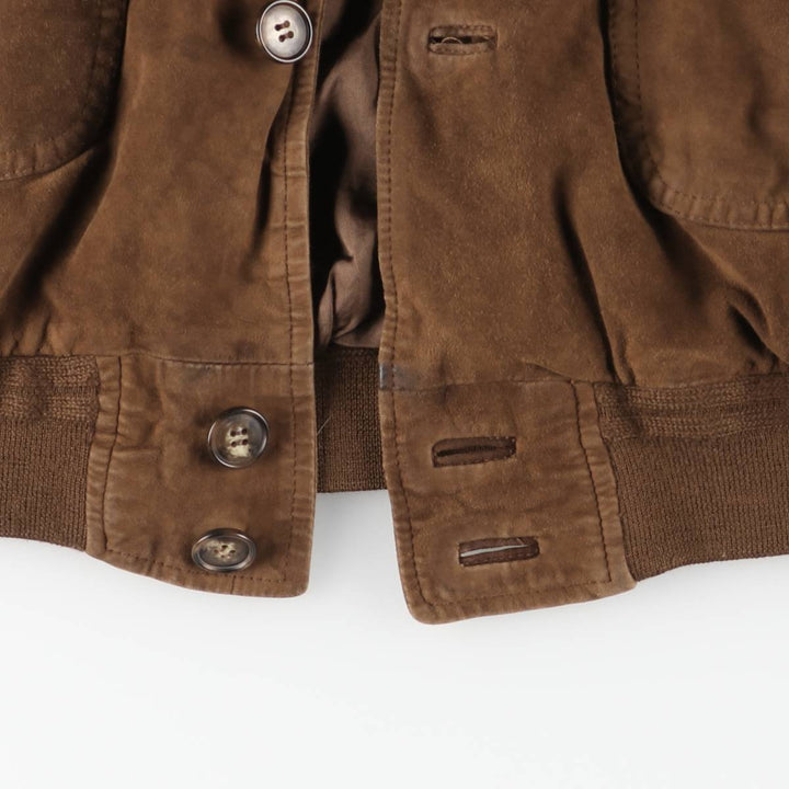 Balster Jacket, Suede Leather Blouson, Made in Italy, Men's XL genuine leather brown type Vintage Second Hand