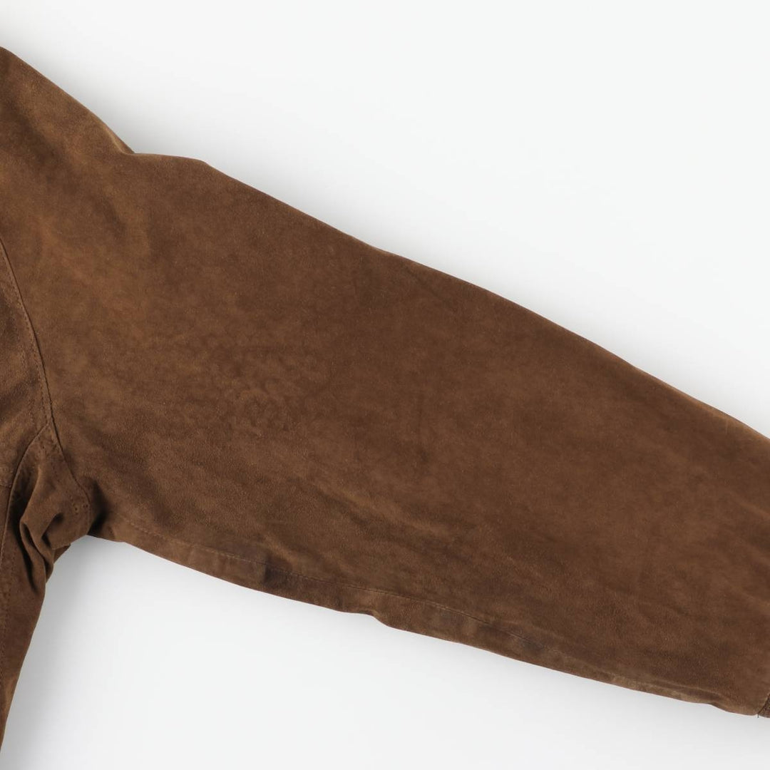 Balster Jacket, Suede Leather Blouson, Made in Italy, Men's XL genuine leather brown type Vintage Second Hand