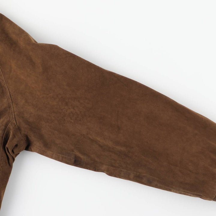 Balster Jacket, Suede Leather Blouson, Made in Italy, Men's XL genuine leather brown type Vintage Second Hand