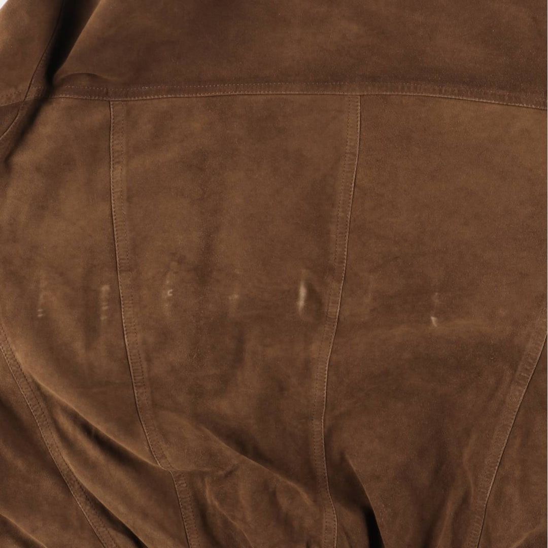 Balster Jacket, Suede Leather Blouson, Made in Italy, Men's XL genuine leather brown type Vintage Second Hand