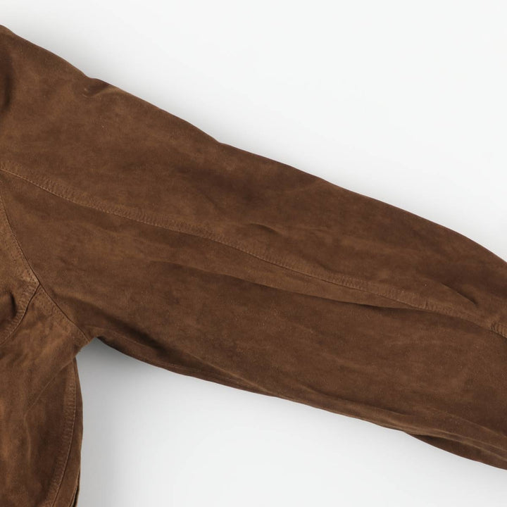 Balster Jacket, Suede Leather Blouson, Made in Italy, Men's XL genuine leather brown type Vintage Second Hand