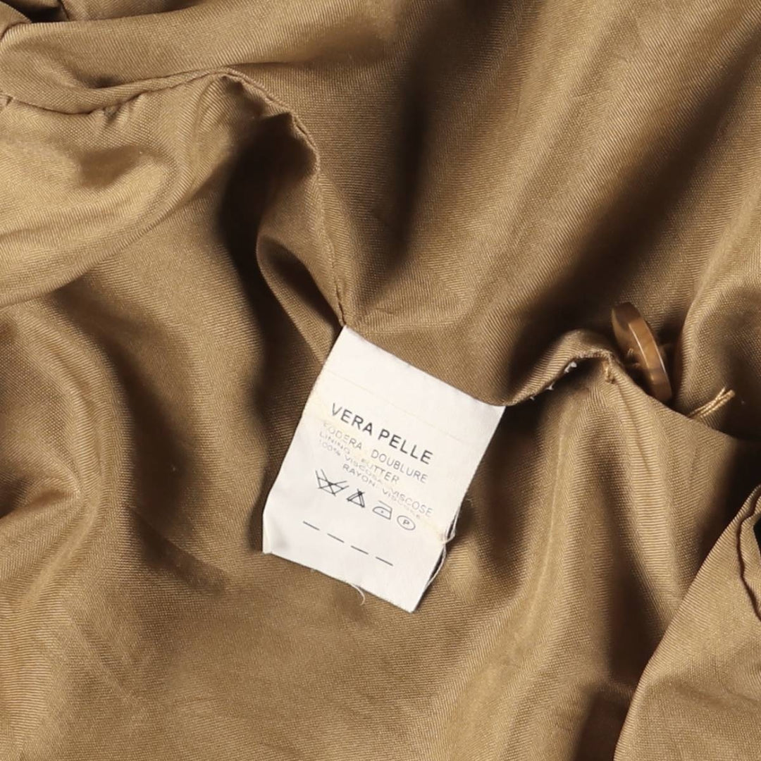 Suede leather blouson for men (size L) genuine leather brown type Vintage Second Hand