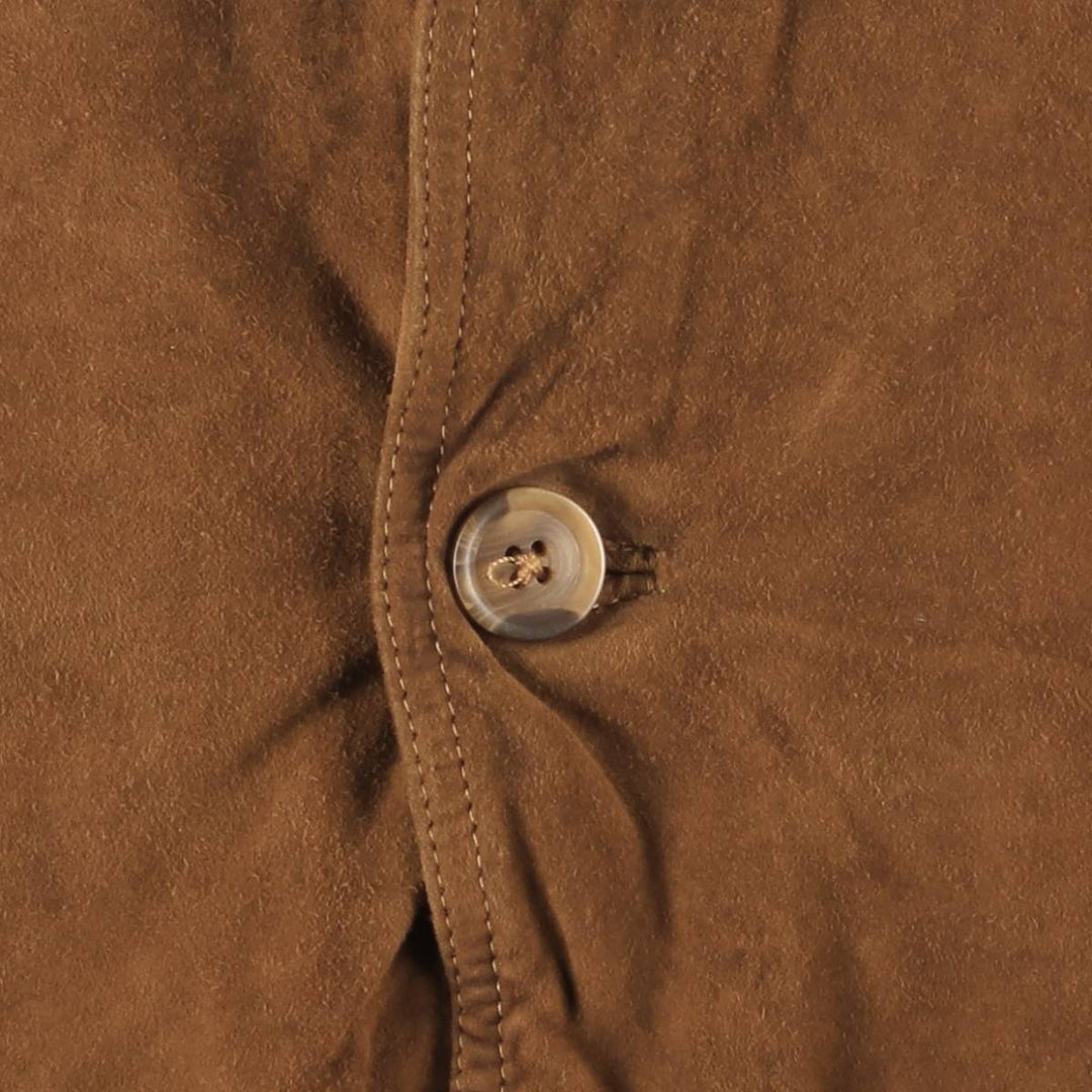 Suede leather blouson for men (size L) genuine leather brown type Vintage Second Hand