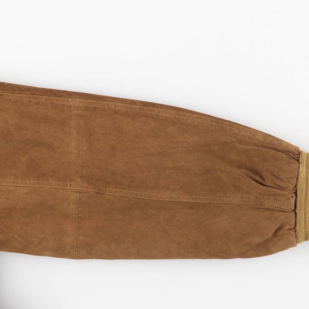 Suede leather blouson for men (size L) genuine leather brown type Vintage Second Hand