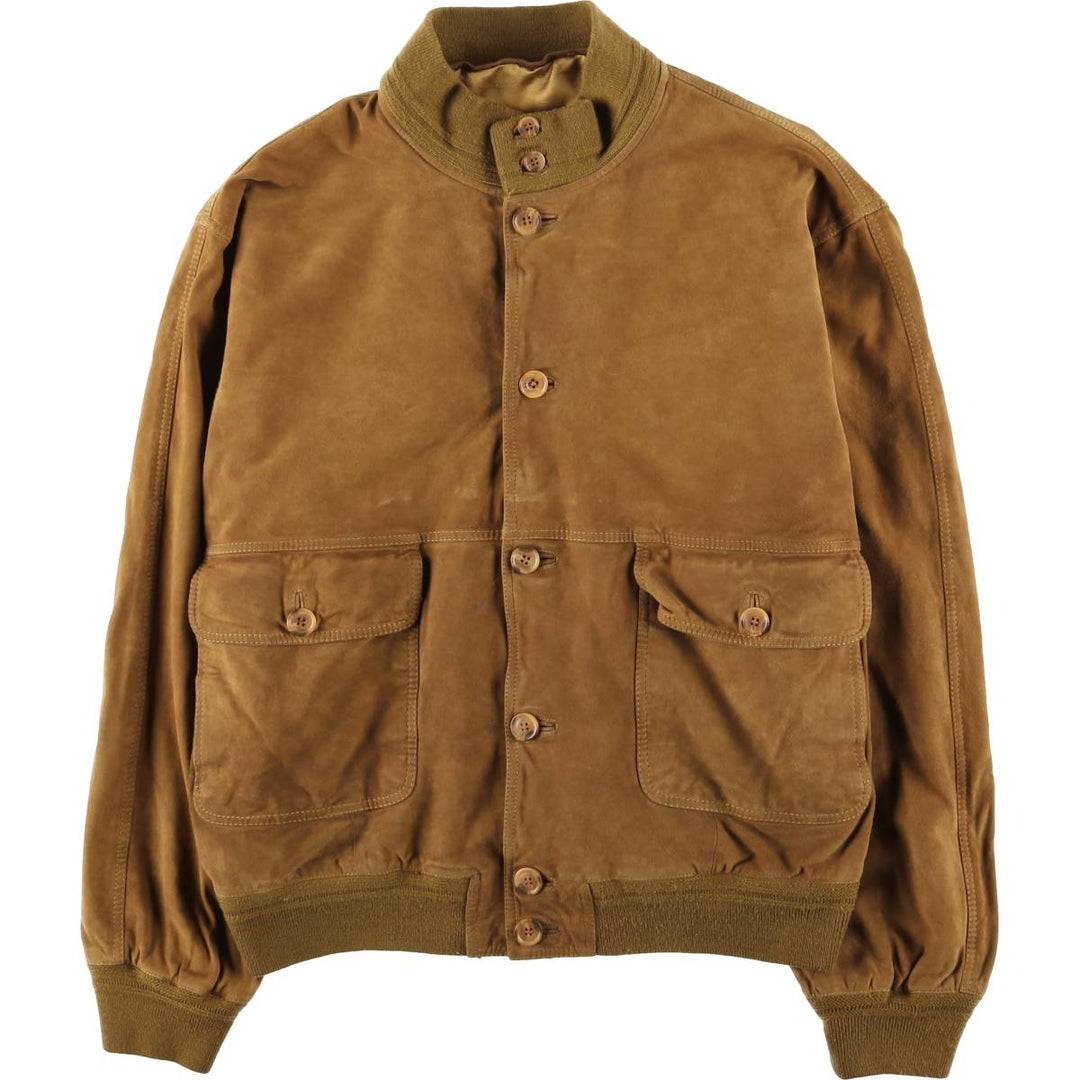 Vintage Balster Jacket, Suede Leather Blouson, Men's Size L Genuine Leather Suede Leather beige type brown Vintage Second Hand