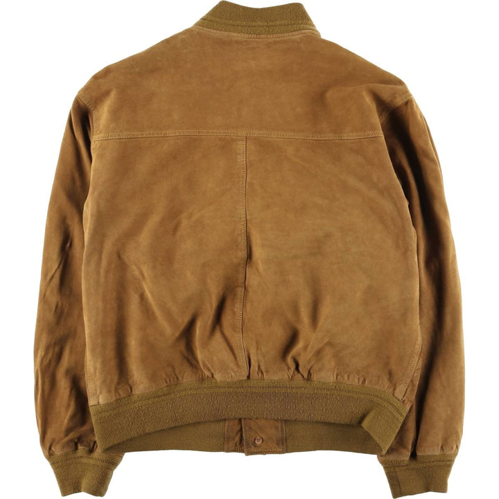 Vintage Balster Jacket, Suede Leather Blouson, Men's Size L Genuine Leather Suede Leather beige type brown Vintage Second Hand