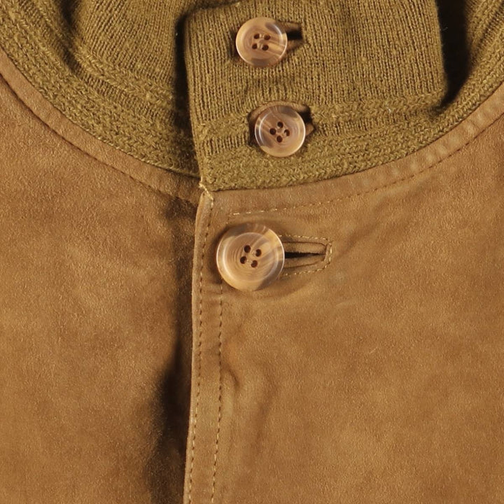 Vintage Balster Jacket, Suede Leather Blouson, Men's Size L Genuine Leather Suede Leather beige type brown Vintage Second Hand