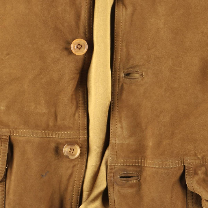 Vintage Balster Jacket, Suede Leather Blouson, Men's Size L Genuine Leather Suede Leather beige type brown Vintage Second Hand