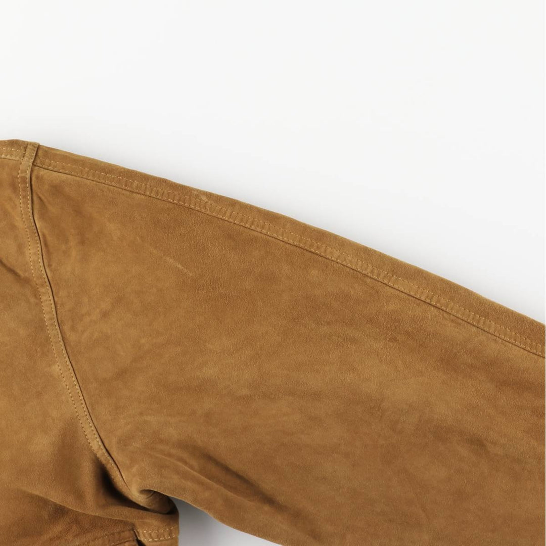 Vintage Balster Jacket, Suede Leather Blouson, Men's Size L Genuine Leather Suede Leather beige type brown Vintage Second Hand