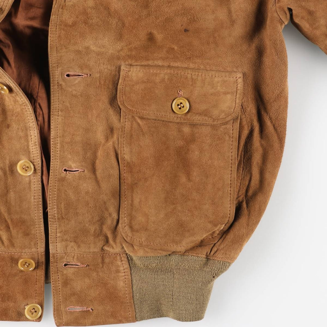Vintage Balster Jacket, Suede Leather Blouson, Men's Size M unclear brown type Vintage Second Hand