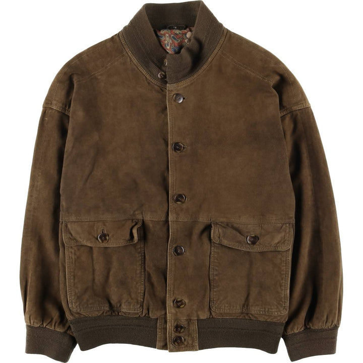Vintage Balster Jacket, Suede Leather Blouson, Men's Size L unclear brown type Vintage Second Hand
