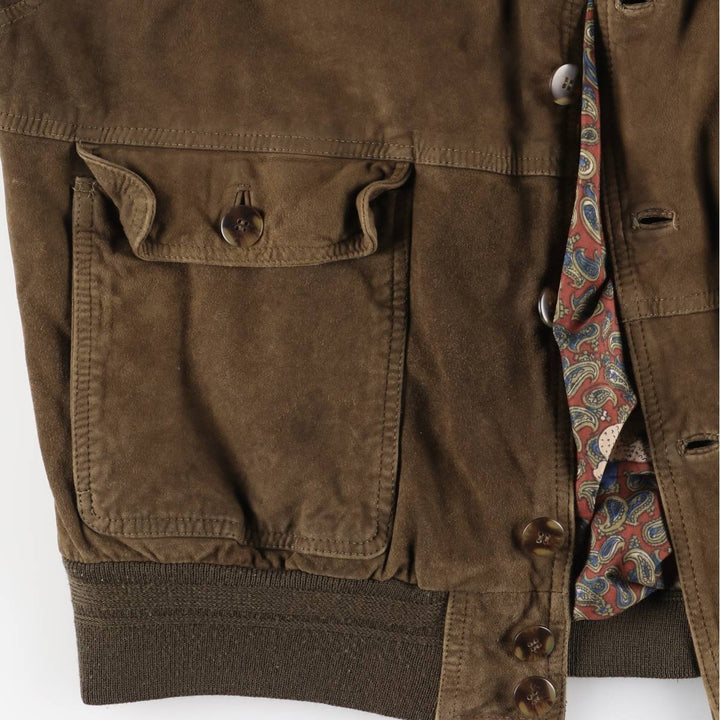 Vintage Balster Jacket, Suede Leather Blouson, Men's Size L unclear brown type Vintage Second Hand
