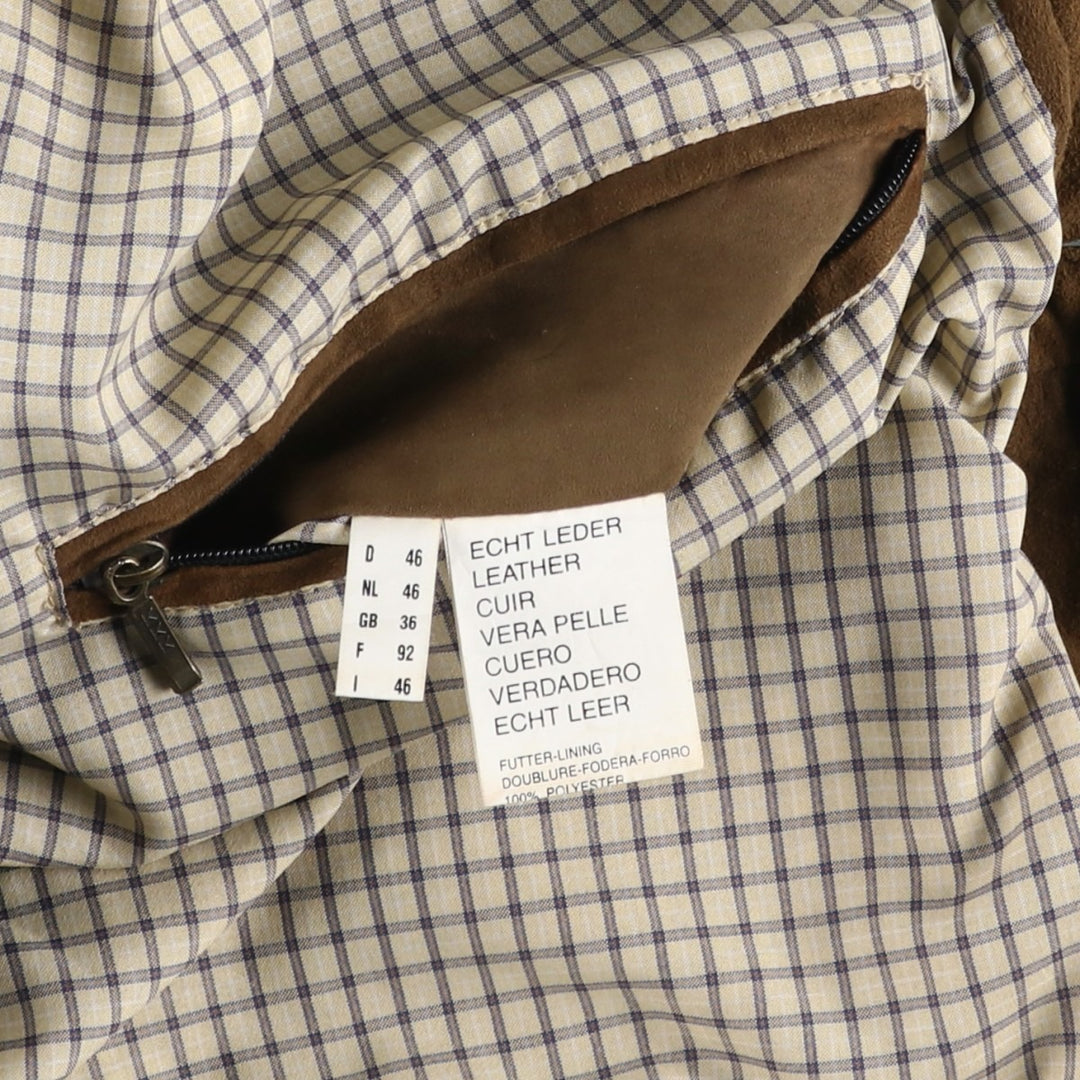 Suede leather blouson for men (size L) genuine leather brown type Vintage Second Hand