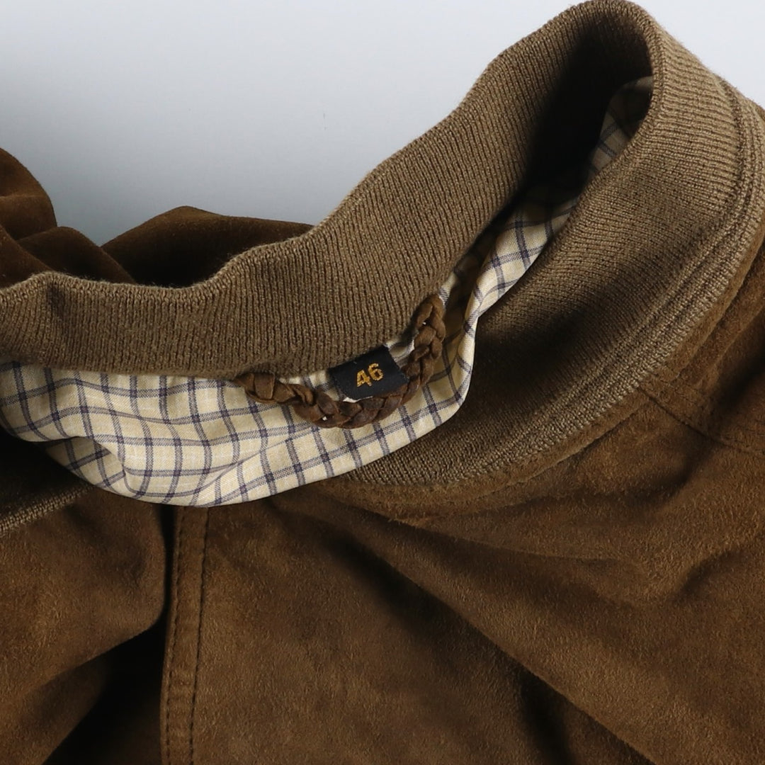 Suede leather blouson for men (size L) genuine leather brown type Vintage Second Hand