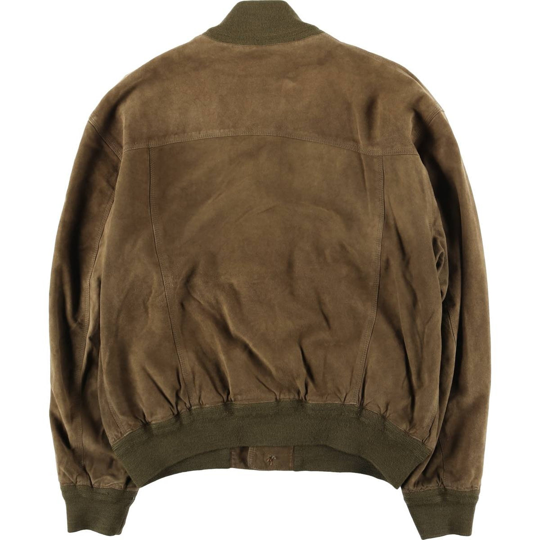 Vintage suede leather balster jacket, made in Italy, size L, men's size L Genuine Leather Suede Leather Khaki type Vintage Second Hand