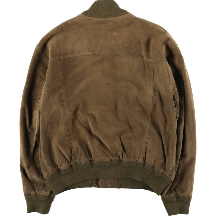 Vintage suede leather balster jacket, made in Italy, size L, men's size L Genuine Leather Suede Leather Khaki type Vintage Second Hand
