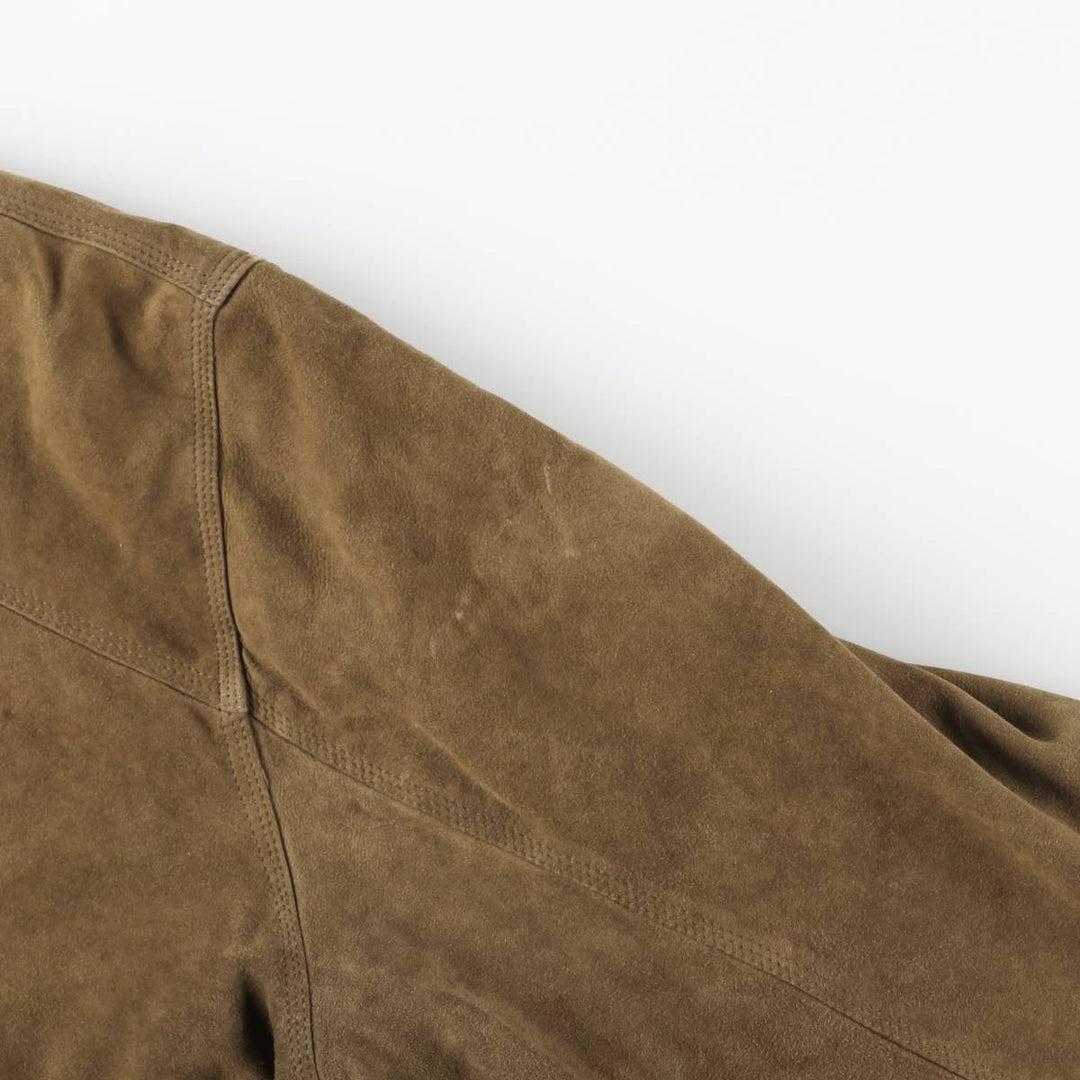 Vintage suede leather balster jacket, made in Italy, size L, men's size L Genuine Leather Suede Leather Khaki type Vintage Second Hand