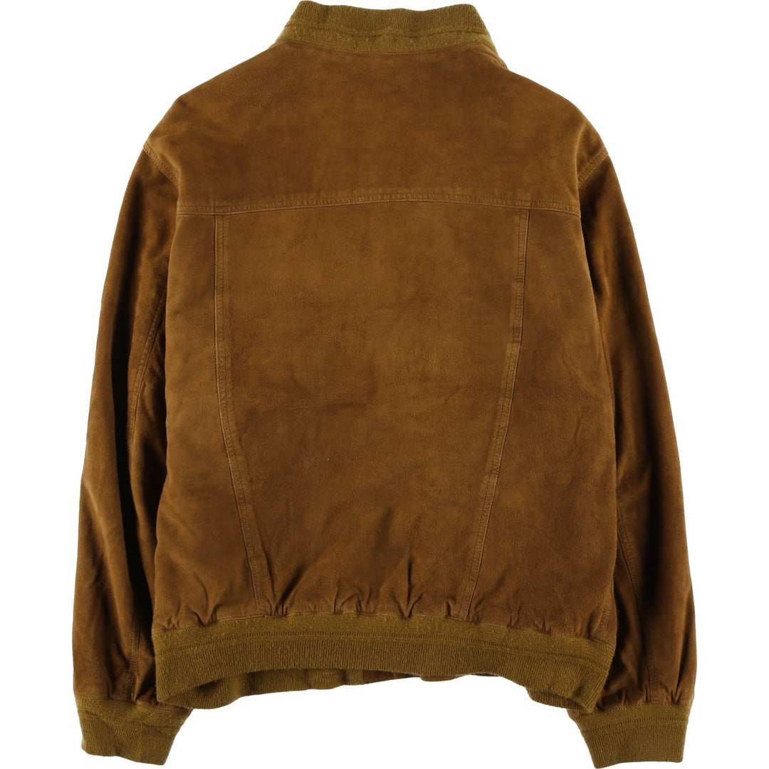 Balster Jacket, Suede Leather Blouson, Men's XL genuine leather brown type Vintage Second Hand