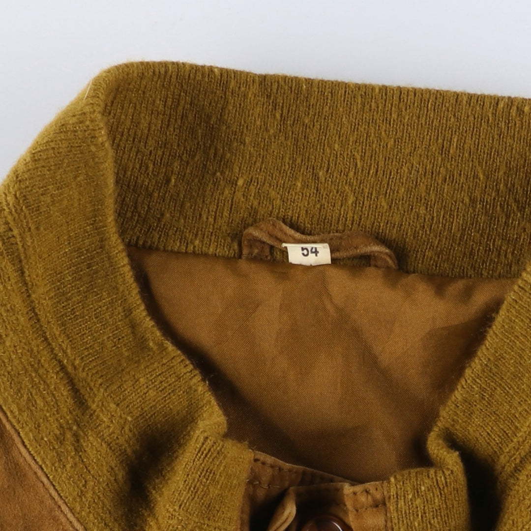 Balster Jacket, Suede Leather Blouson, Men's XL genuine leather brown type Vintage Second Hand