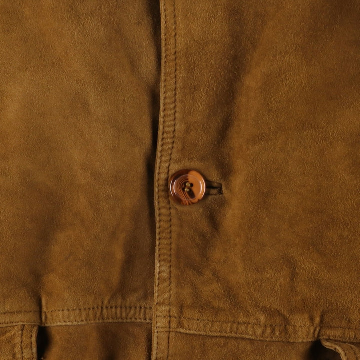 Balster Jacket, Suede Leather Blouson, Men's XL genuine leather brown type Vintage Second Hand