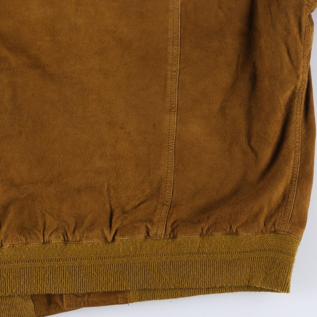 Balster Jacket, Suede Leather Blouson, Men's XL genuine leather brown type Vintage Second Hand