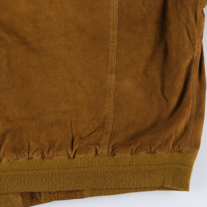 Balster Jacket, Suede Leather Blouson, Men's XL genuine leather brown type Vintage Second Hand