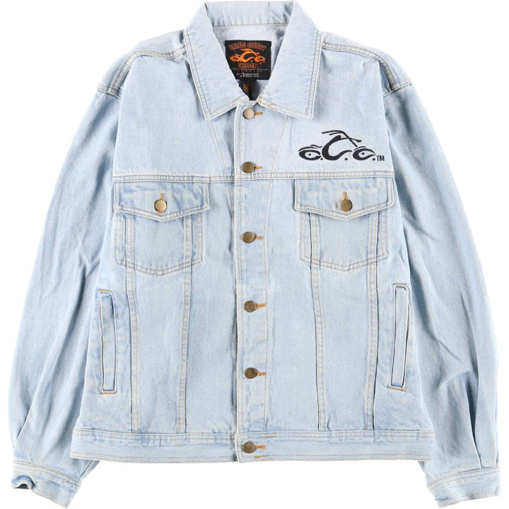 2000'S ORANGE COUNTY CHOPPERS denim jacket, size L, men's cotton Blue type light blue Vintage Second Hand