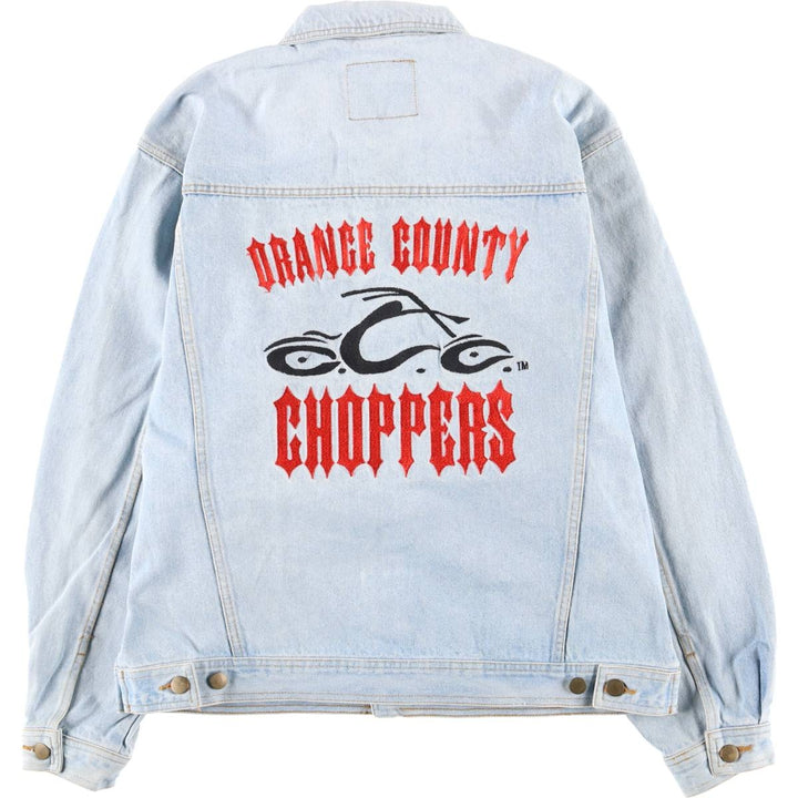 2000'S ORANGE COUNTY CHOPPERS denim jacket, size L, men's cotton Blue type light blue Vintage Second Hand
