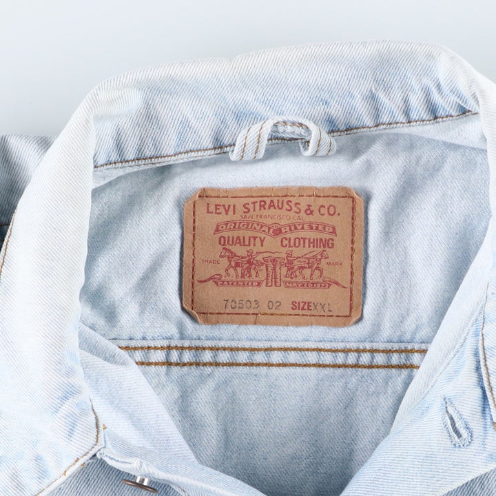 90'S Levi's 70503-0208 Denim Jacket, Men's XXL, Vintage cotton Blue type light blue Vintage Second Hand