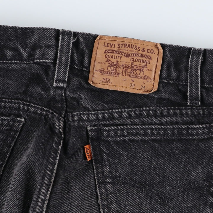 90'S Levi's 40750-4 159 STUDENT Orange Tab Black Denim Tapered Denim Pants, Made in USA, Men's Size W29 cotton black type Vintage Second Hand