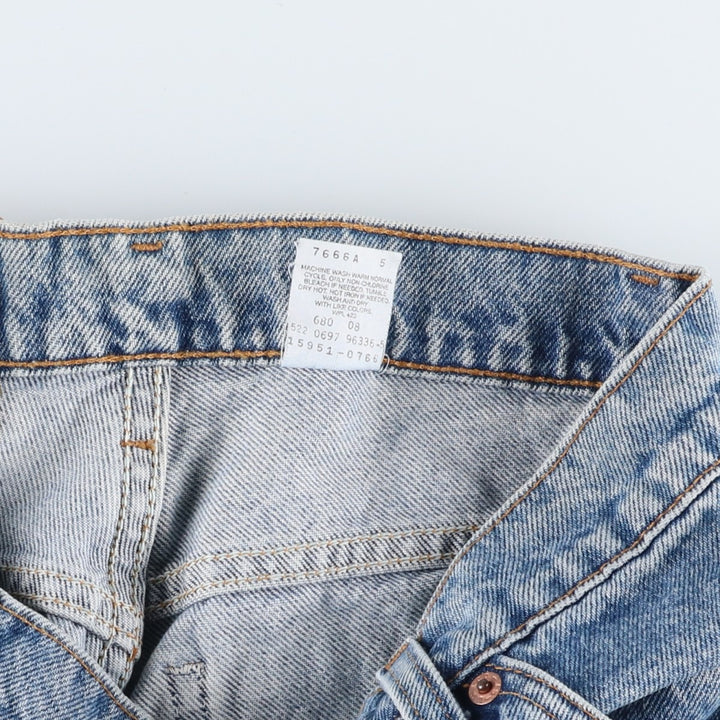 90'S Levi's 15951-0765 Relaxed Fit Tapered Leg Denim Pants with Orange Tab, Women's Size L (W28) cotton blue type Vintage Second Hand