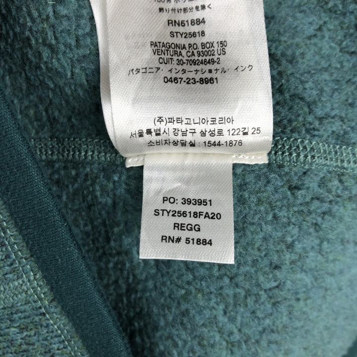 Patagonia Better Sweater 25618FA20 Fleece Pullover, Women's Size L recycled polyester green type Vintage Second Hand