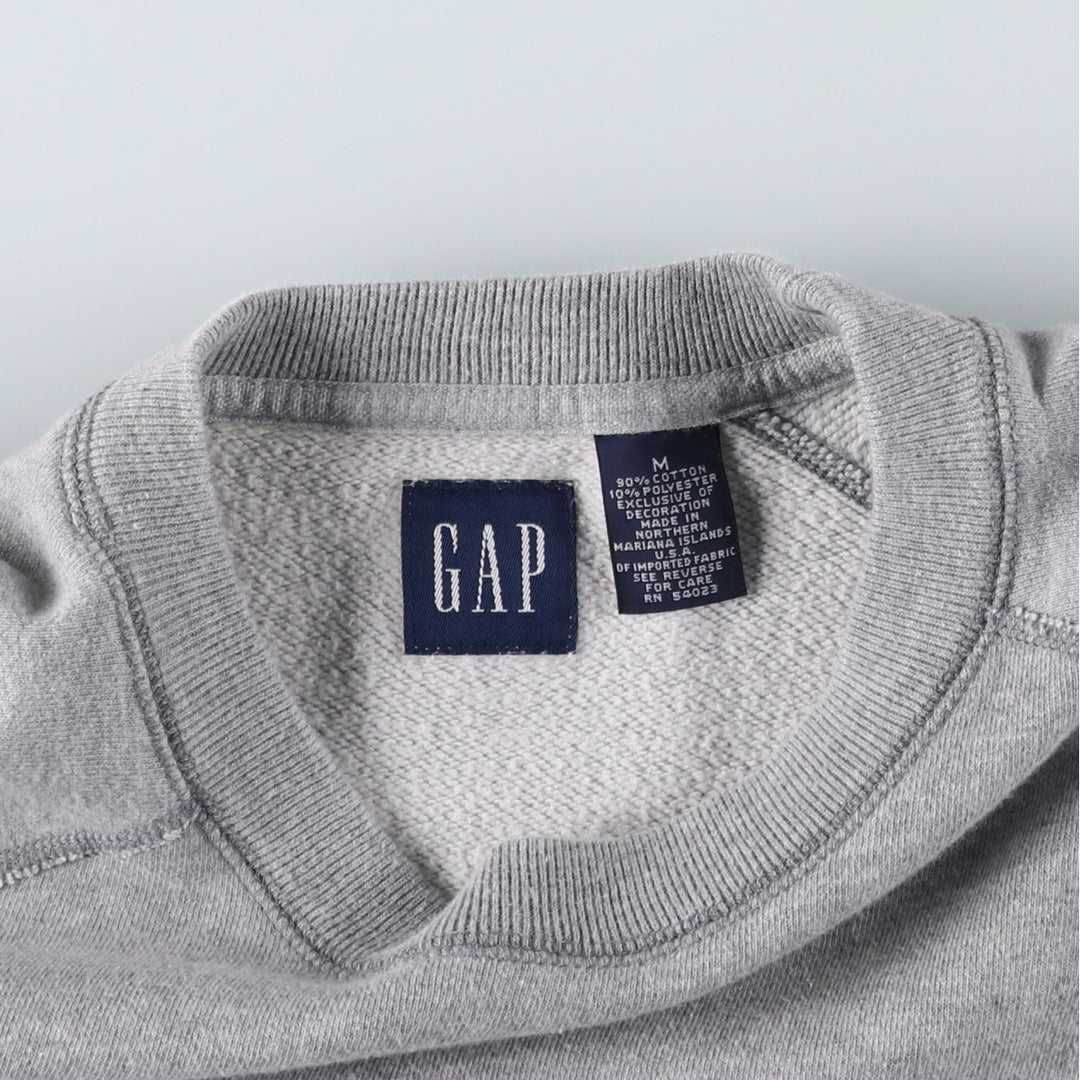 90'S GAP Vintage Sweatshirt, Men's Size M cotton gray type Vintage Second Hand