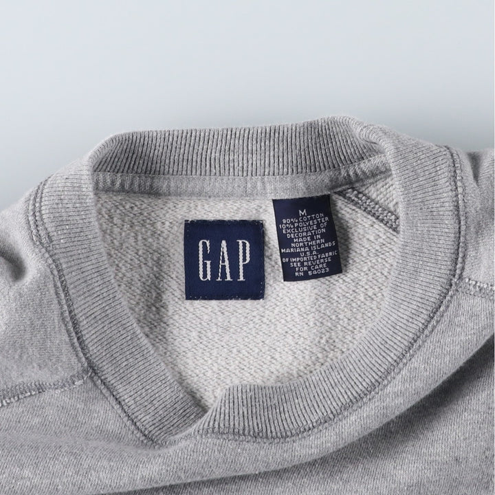 90'S GAP Vintage Sweatshirt, Men's Size M cotton gray type Vintage Second Hand