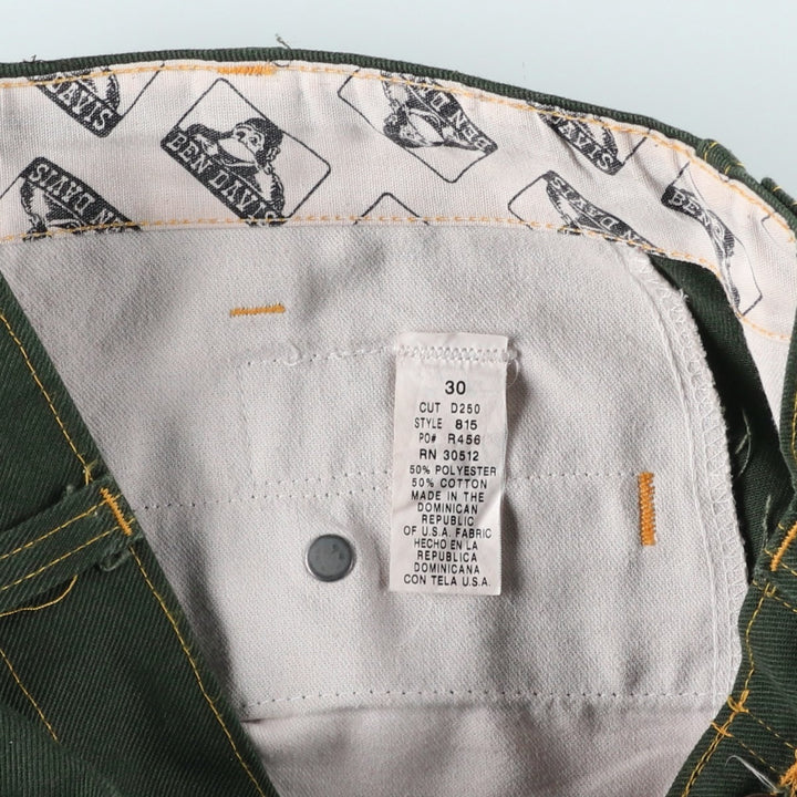 2000'S Ben Davis work pants, men's size W31 cotton Green type dark green Vintage Second Hand