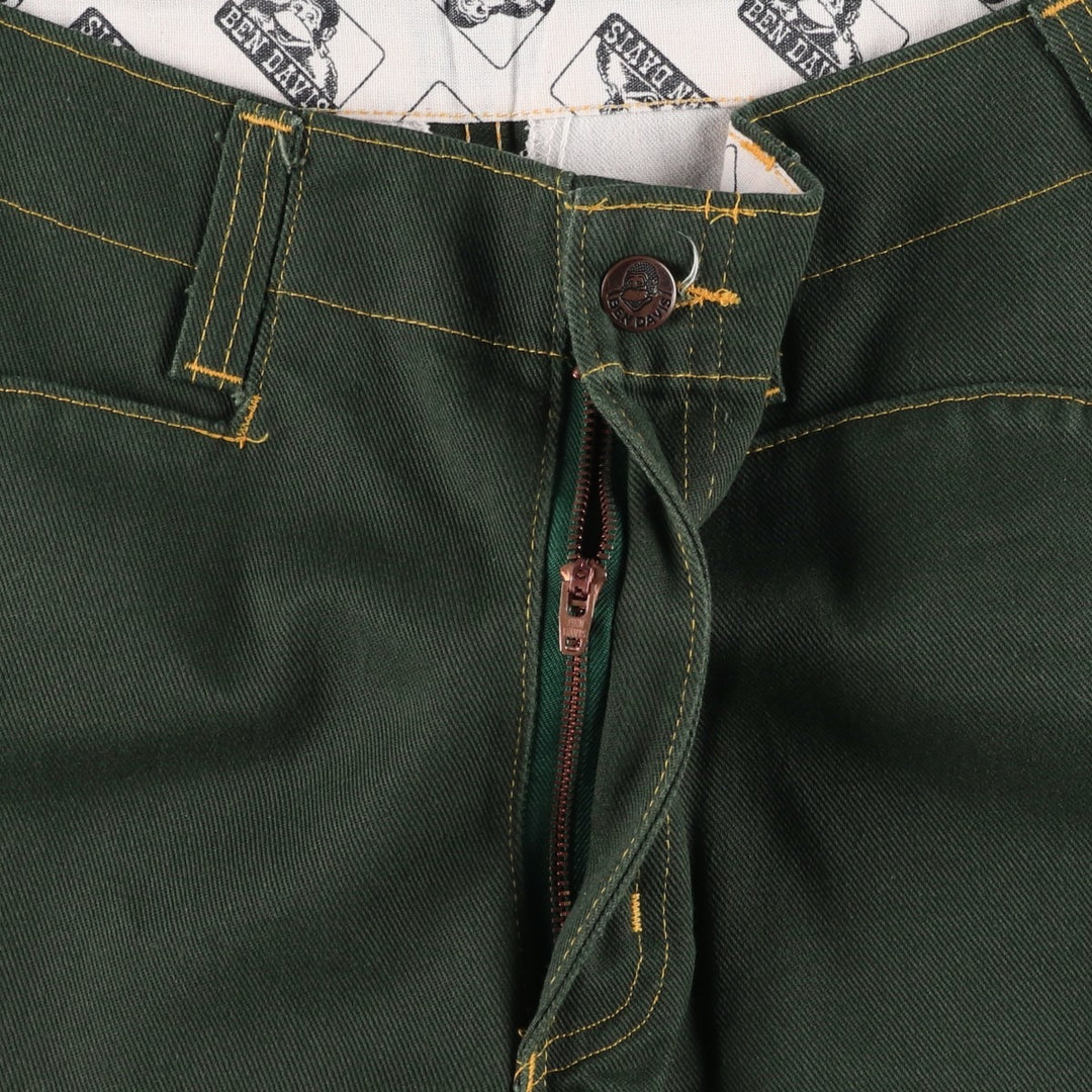 2000'S Ben Davis work pants, men's size W31 cotton Green type dark green Vintage Second Hand