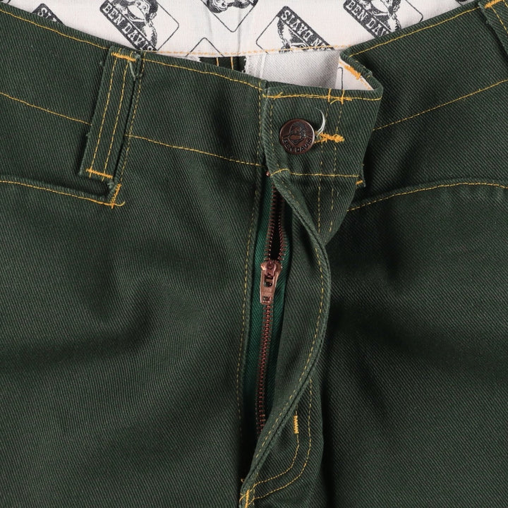 2000'S Ben Davis work pants, men's size W31 cotton Green type dark green Vintage Second Hand