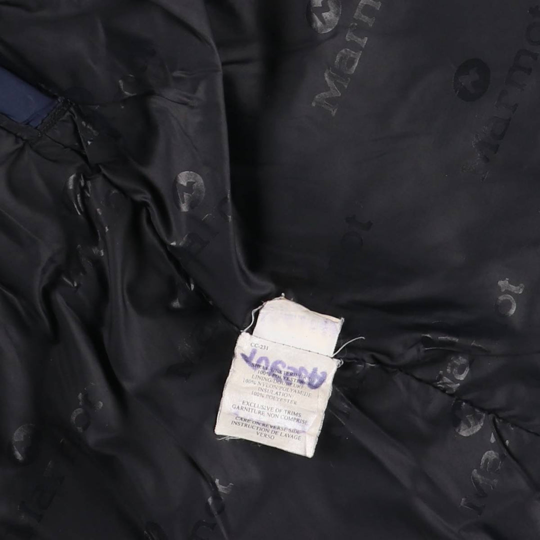 Marmot padded puffer jacket, men's size M polyester navy blue type Vintage Second Hand