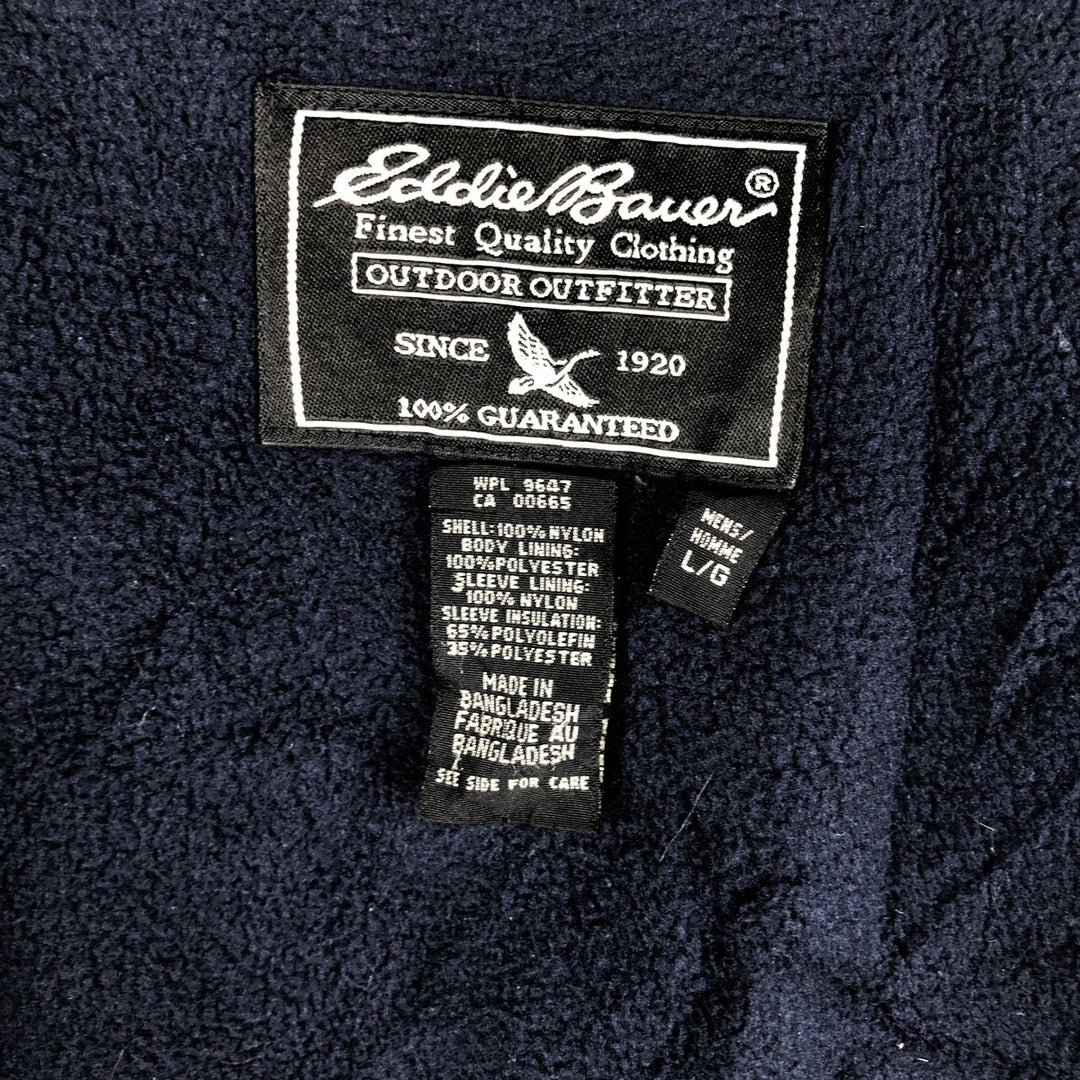 Eddie Bauer padded puffer jacket, men's size L Nylon Green type dark green Vintage Second Hand