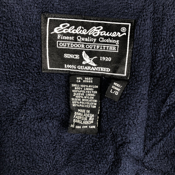 Eddie Bauer padded puffer jacket, men's size L Nylon Green type dark green Vintage Second Hand