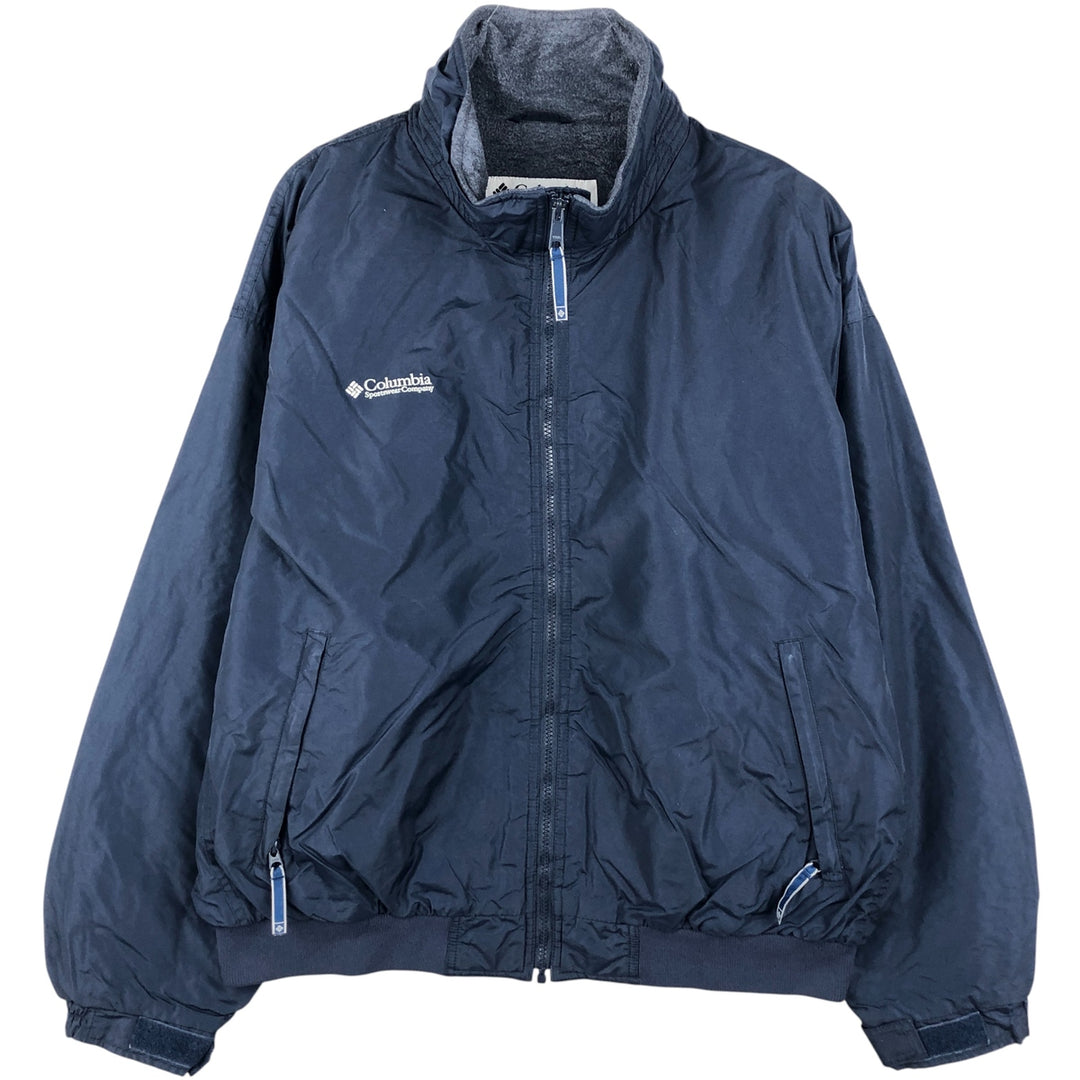 00'S Columbia padded jacket, puffer jacket, men's XL size Nylon navy blue type Vintage Second Hand