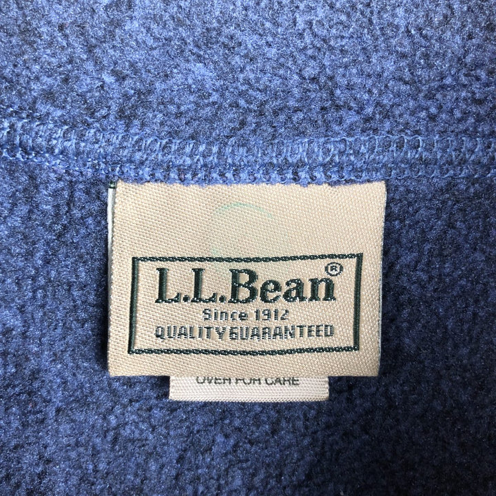 LLBean Half-Snap Fleece Pullover, Made in USA, Men's XL polyester navy blue type Vintage Second Hand