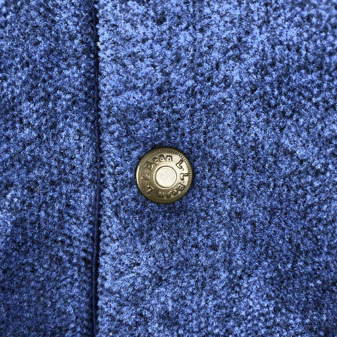 LLBean Half-Snap Fleece Pullover, Made in USA, Men's XL polyester navy blue type Vintage Second Hand