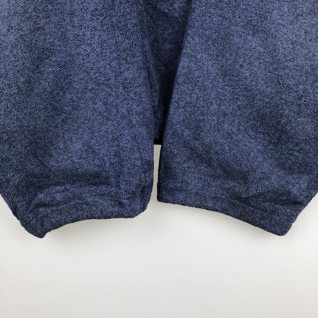 LLBean Half-Snap Fleece Pullover, Made in USA, Men's XL polyester navy blue type Vintage Second Hand