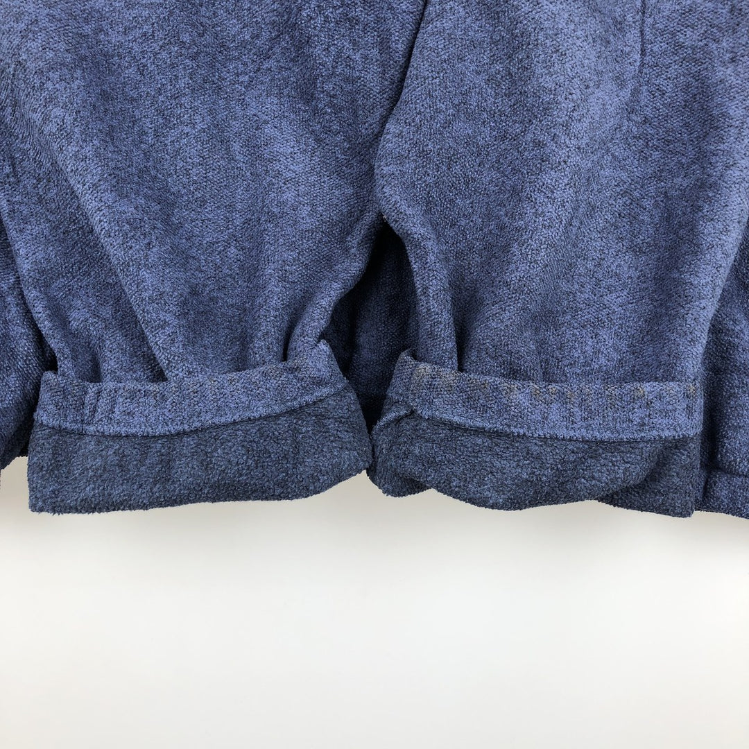 LLBean Half-Snap Fleece Pullover, Made in USA, Men's XL polyester navy blue type Vintage Second Hand